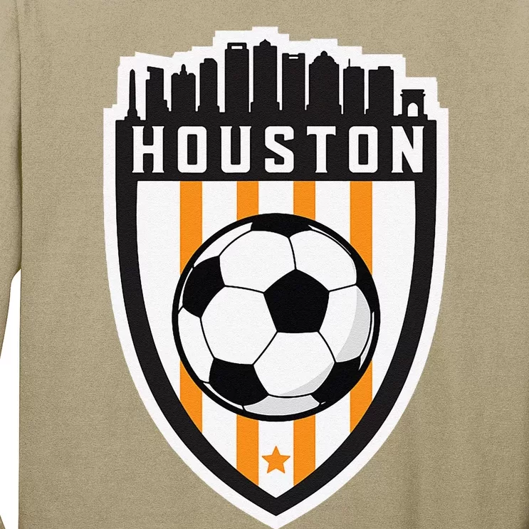 Houston Soccer City Skyline Futbol Club Match Day Fan Long Sleeve Shirt