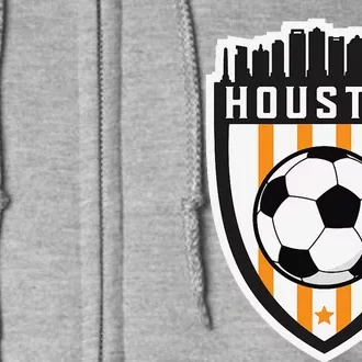 Houston Soccer City Skyline Futbol Club Match Day Fan Full Zip Hoodie