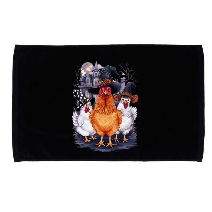 Halloween Spooky Chickens Witch Halloween Spooky Autumn Microfiber Hand Towel