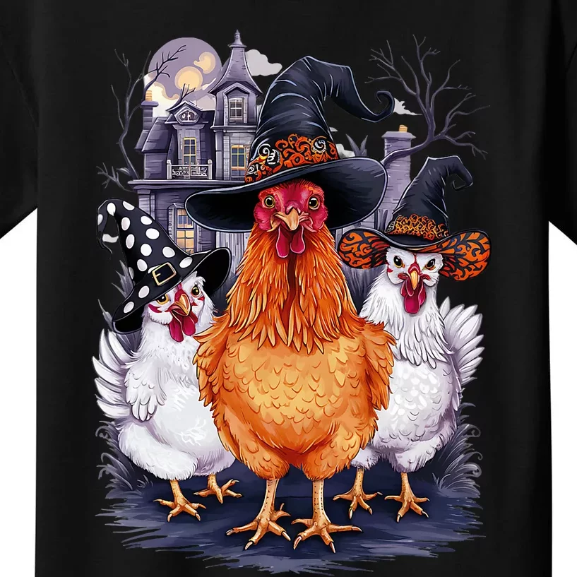 Halloween Spooky Chickens Witch Halloween Spooky Autumn Kids T-Shirt