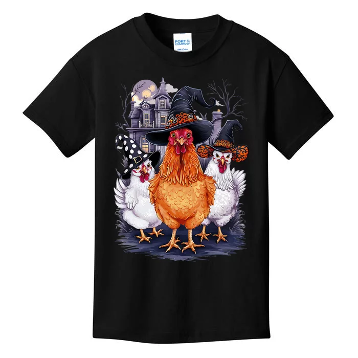 Halloween Spooky Chickens Witch Halloween Spooky Autumn Kids T-Shirt