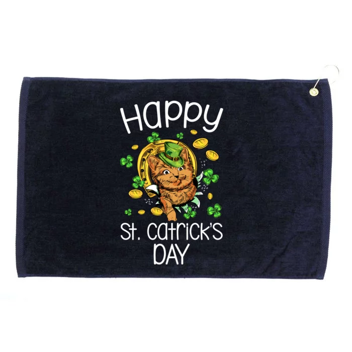 Happy St Catrick's Day Cat Cats Lover St Patricks Day Gift Grommeted Golf Towel