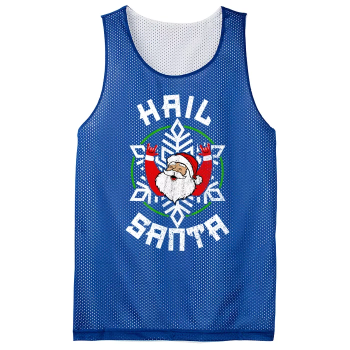 Hail Santa Christmas Funny Sleigher Rock And Roll Heavy Metal Gift Mesh Reversible Basketball Jersey Tank