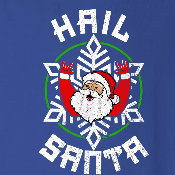 Hail Santa Christmas Funny Sleigher Rock And Roll Heavy Metal Gift Toddler Long Sleeve Shirt