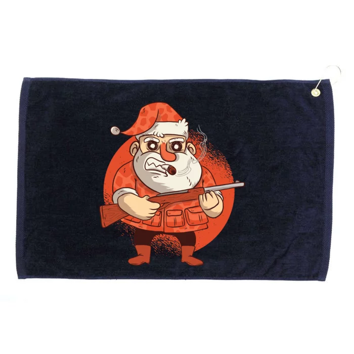 Hunting Santa Claus Grommeted Golf Towel