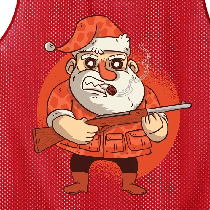 Hunting Santa Claus Mesh Reversible Basketball Jersey Tank