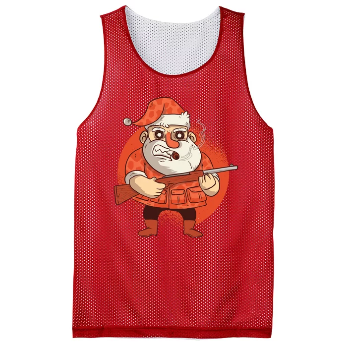 Hunting Santa Claus Mesh Reversible Basketball Jersey Tank