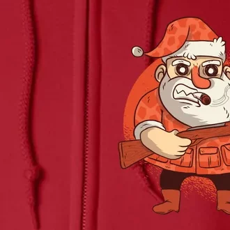 Hunting Santa Claus Full Zip Hoodie