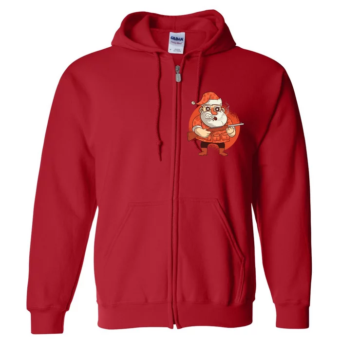 Hunting Santa Claus Full Zip Hoodie