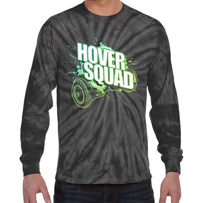 Hover Squad Cool Green Gyro Hoverboard Lover Tie-Dye Long Sleeve Shirt