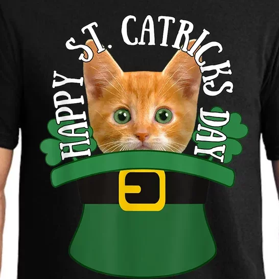 Happy St Catricks Day Orange Kitty Cat Cute Kitten Pajama Set