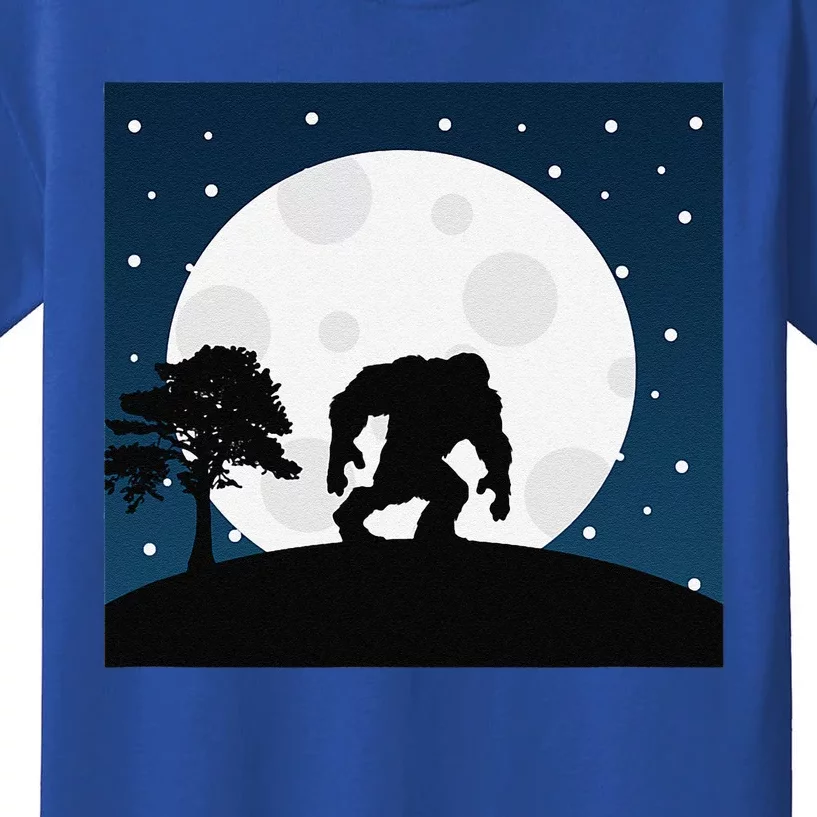 Halloween Scary Costume Bigfoot On Moon Kids T-Shirt