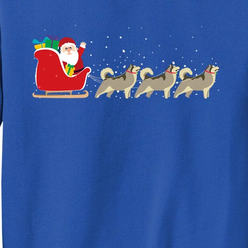 Husky Santa Christmas Sleigh Funny Husky Xmas Gift Tall Sweatshirt