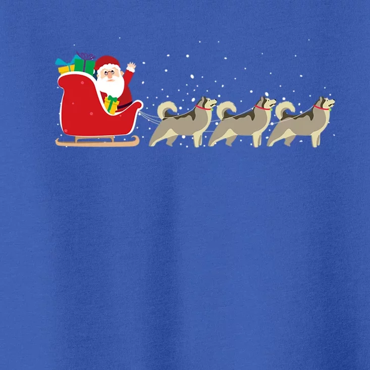 Husky Santa Christmas Sleigh Funny Husky Xmas Gift Toddler T-Shirt