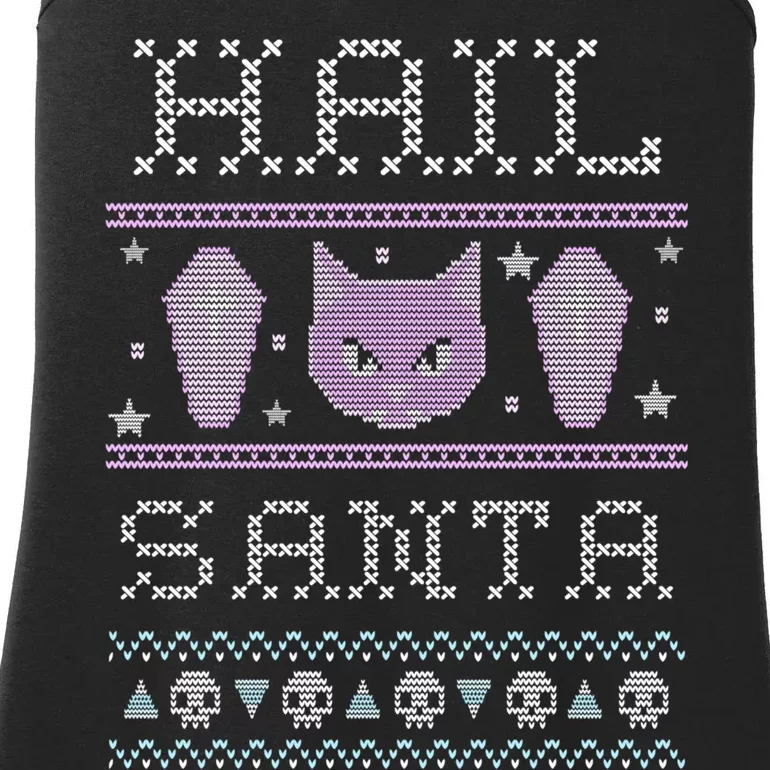 Hail Santa Creepy Cute Cat Gift Ladies Essential Tank