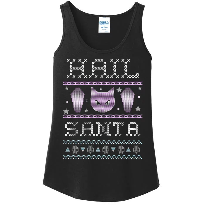 Hail Santa Creepy Cute Cat Gift Ladies Essential Tank