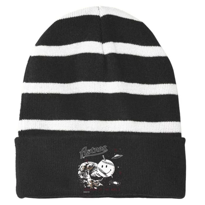 Houston Space City Baseball Striped Beanie with Solid Band