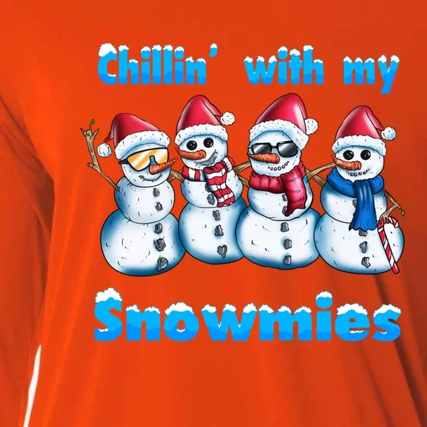 Holidays Snow Christmas Chillin With My Snowmies Funny Gift Cooling Performance Long Sleeve Crew