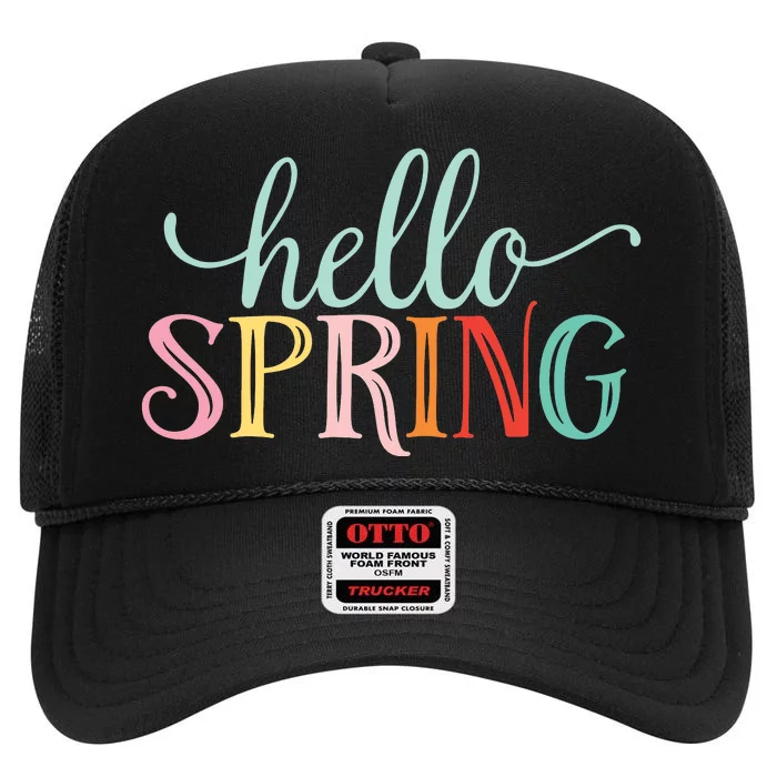 Hello Spring Colorful High Crown Mesh Trucker Hat