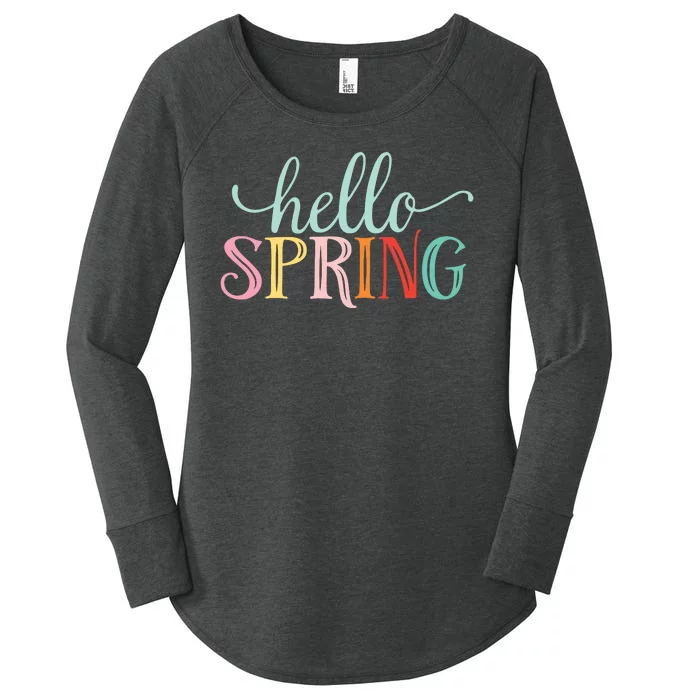 Hello Spring Colorful Women's Perfect Tri Tunic Long Sleeve Shirt