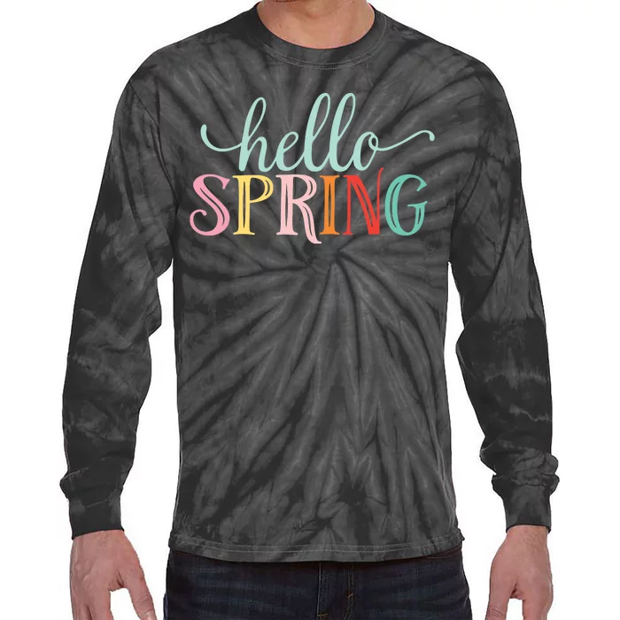 Hello Spring Colorful Tie-Dye Long Sleeve Shirt