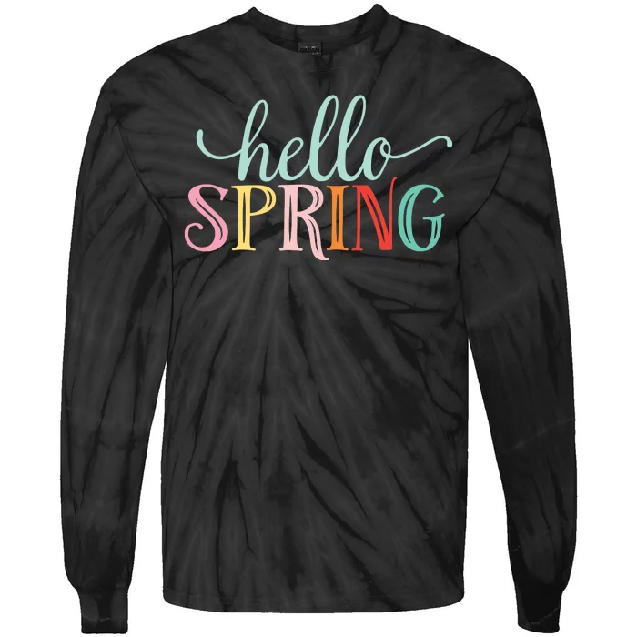 Hello Spring Colorful Tie-Dye Long Sleeve Shirt