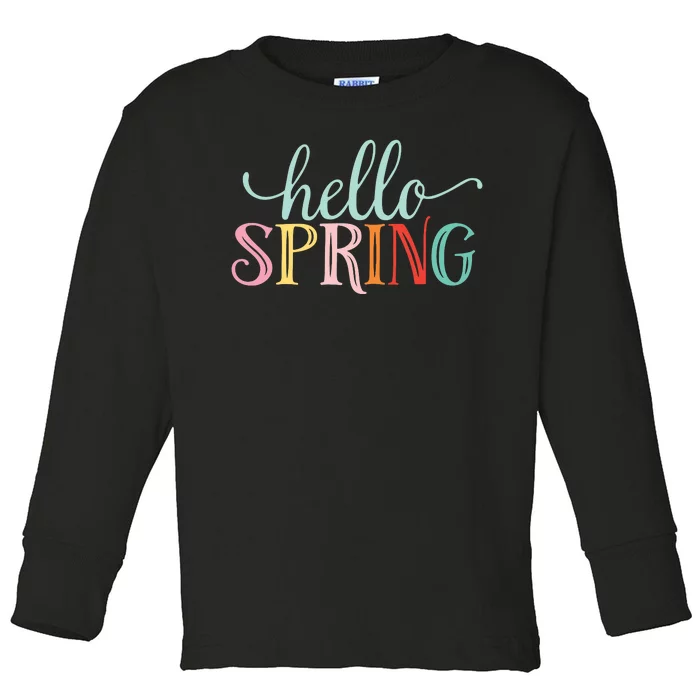 Hello Spring Colorful Toddler Long Sleeve Shirt