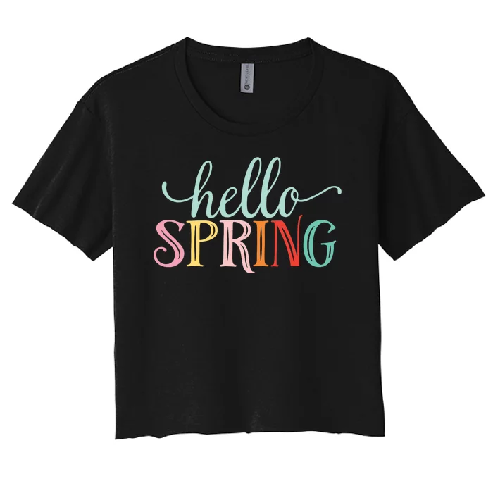 Hello Spring Colorful Women's Crop Top Tee