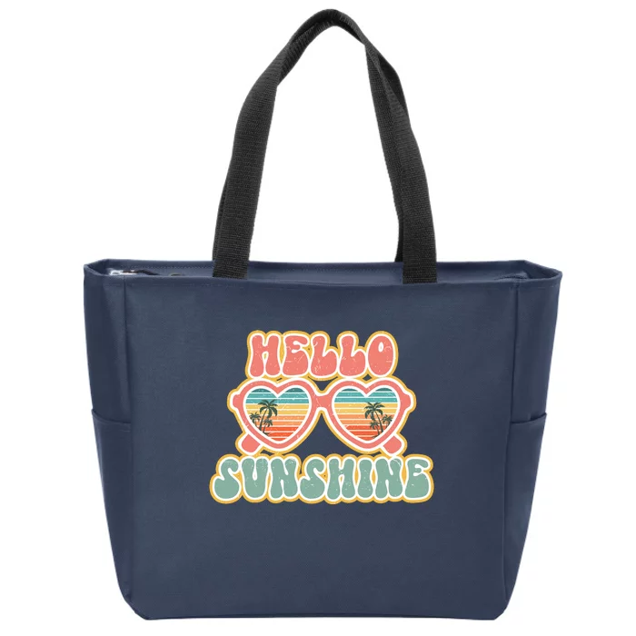 Hello Sunshine Cool Summer Sunglasses Zip Tote Bag