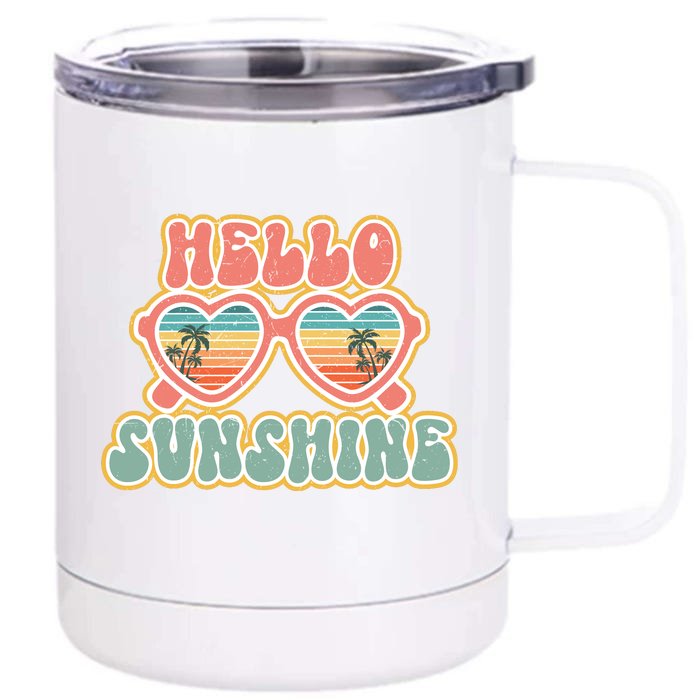 Hello Sunshine Cool Summer Sunglasses Front & Back 12oz Stainless Steel Tumbler Cup