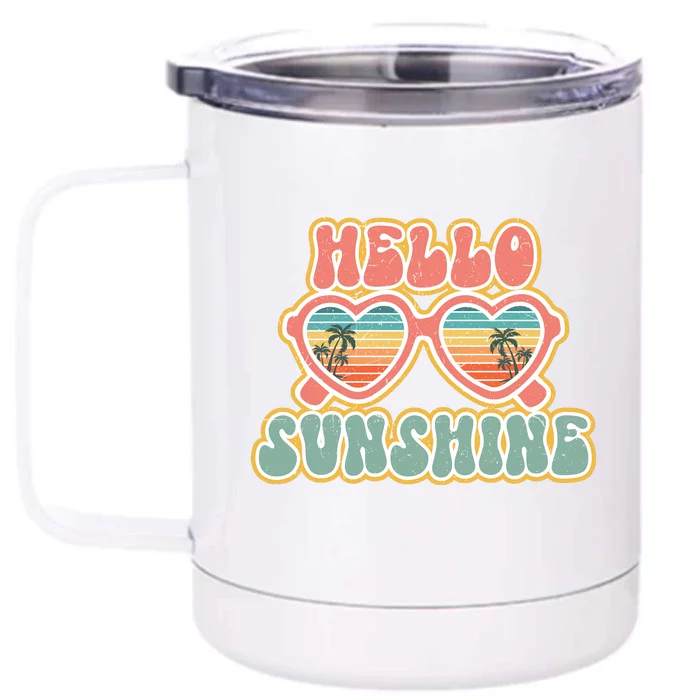 Hello Sunshine Cool Summer Sunglasses Front & Back 12oz Stainless Steel Tumbler Cup