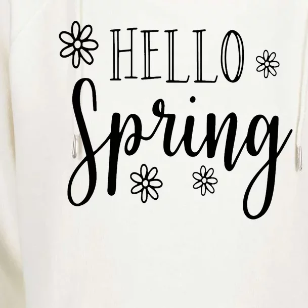 Hello Spring Cute Flower Womens Funnel Neck Pullover Hood