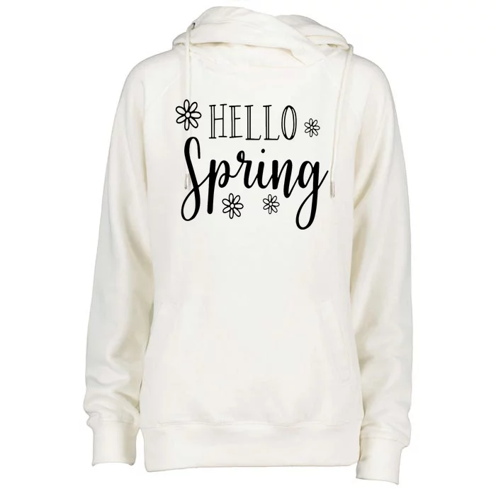 Hello Spring Cute Flower Womens Funnel Neck Pullover Hood