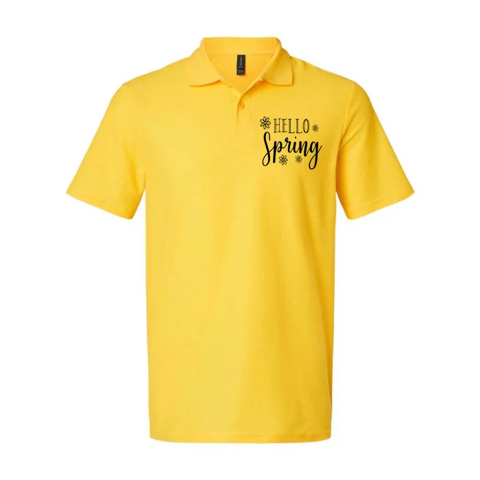 Hello Spring Cute Flower Softstyle Adult Sport Polo