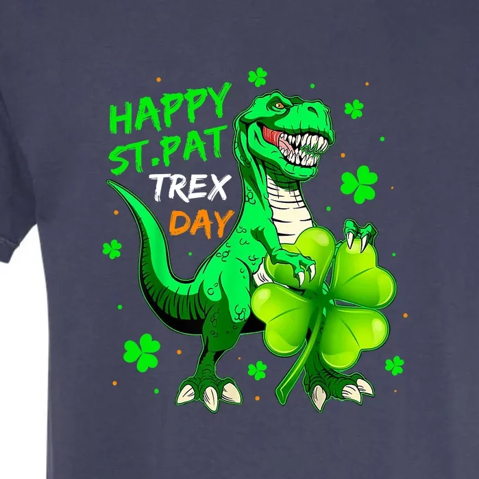 Happy St. Pat T-Rex Day Dinosaur St. Patrick's Day Boys Kids Garment-Dyed Heavyweight T-Shirt