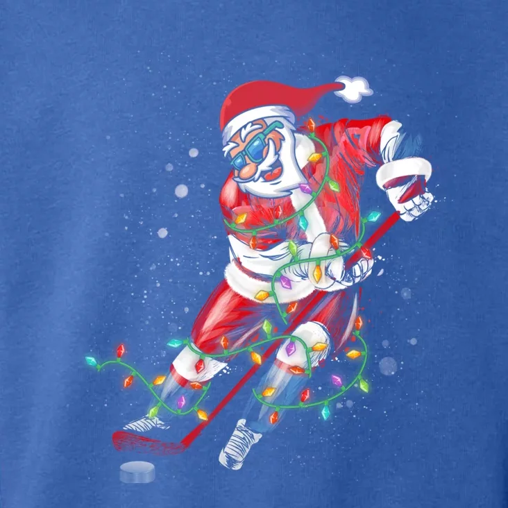 Hockey Santa Claus Christmas Tree Lights Pajama Great Gift Toddler Hoodie