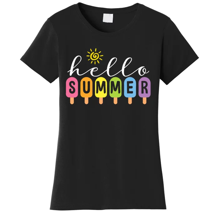 Hello Summer Cool Colorful Popsicle Graphic Summer Vacation Women's T-Shirt