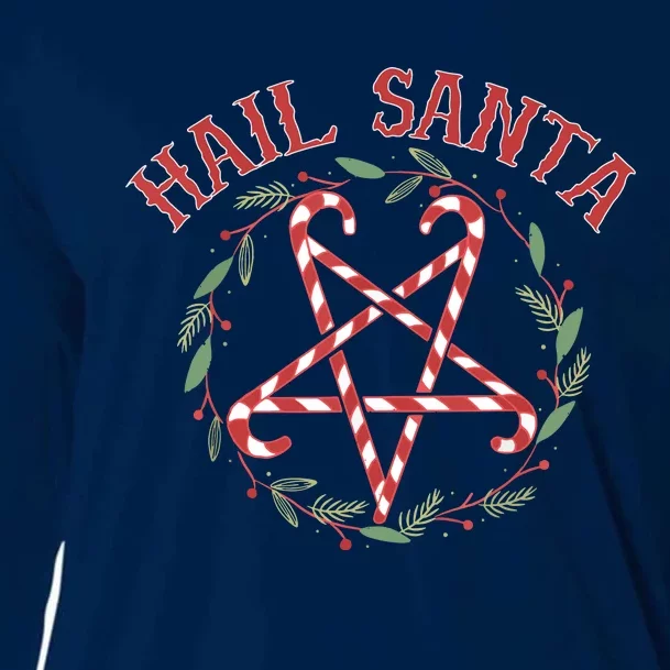 Hail Santa Christmas Krampus Funny Cooling Performance Long Sleeve Crew