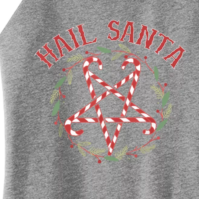 Hail Santa Christmas Krampus Funny Women’s Perfect Tri Rocker Tank