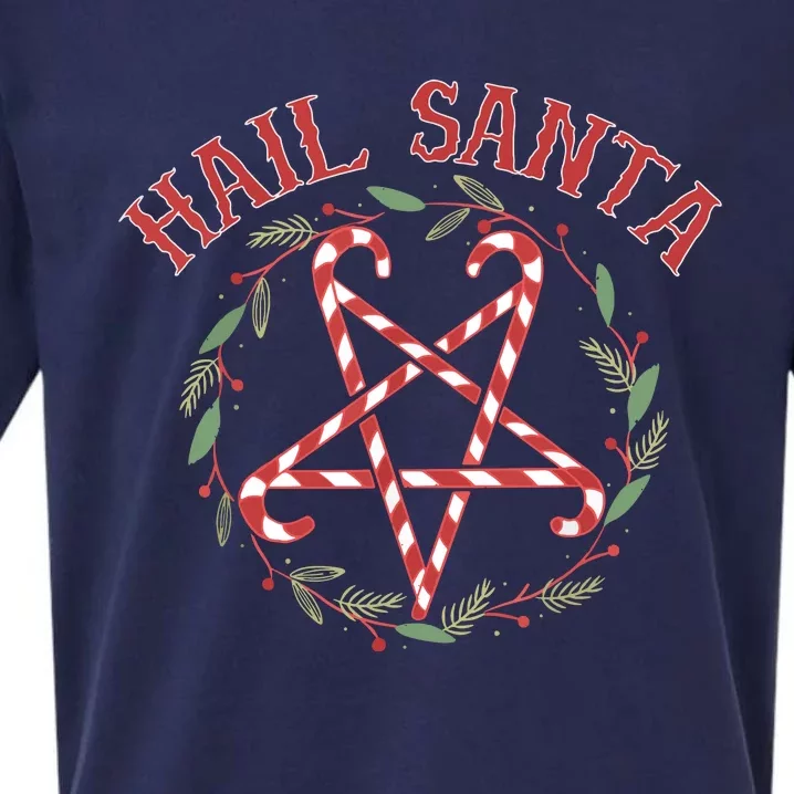 Hail Santa Christmas Krampus Funny Sueded Cloud Jersey T-Shirt