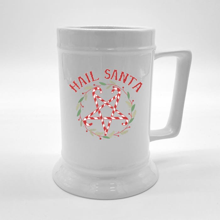 Hail Santa Christmas Krampus Funny Front & Back Beer Stein