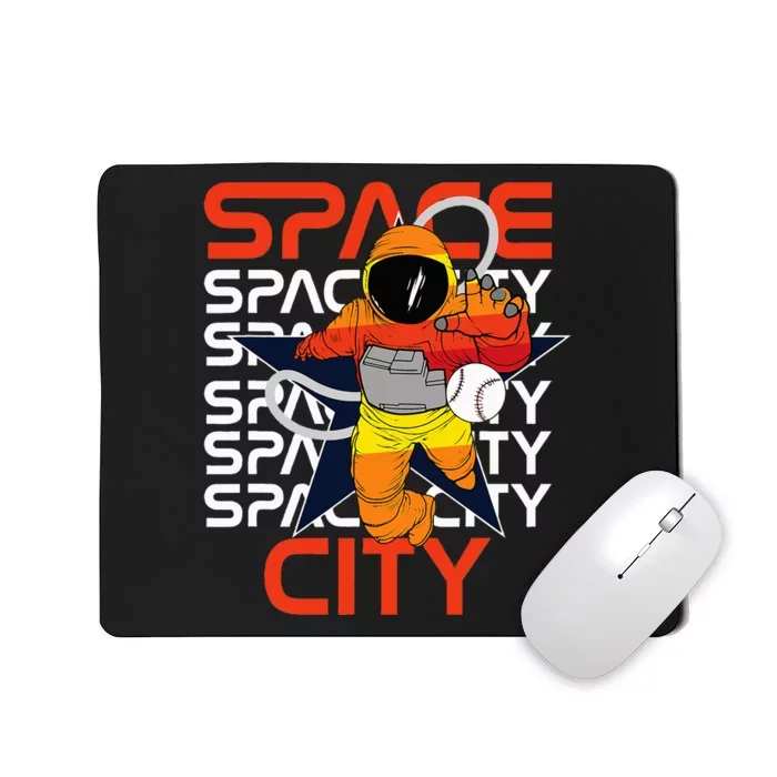 Houston Space City Vintage Baseball Astronaut Cap Mousepad