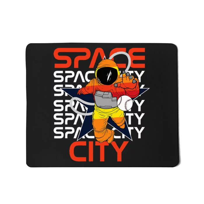 Houston Space City Vintage Baseball Astronaut Cap Mousepad