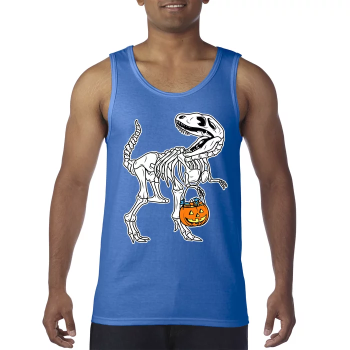 Halloween Skeleton Dinosaur Trex Halloween Funny Gift Tank Top