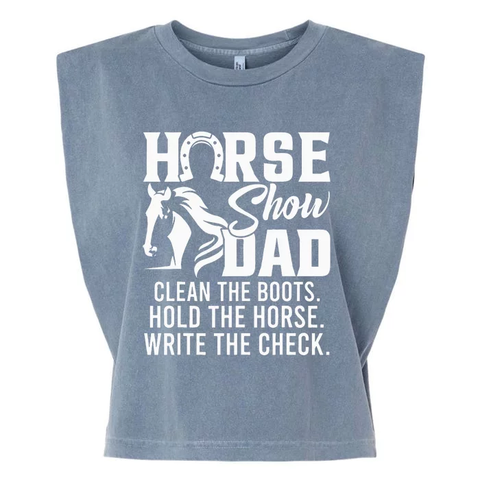 Horse Show Dad Funny Horse Gift Horse Dad Garment-Dyed Women's Muscle Tee