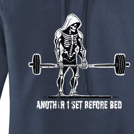 Halloween Skeleton Deadlift Team Healthy Gym Squard Party Women's Pullover Hoodie