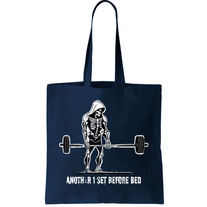 Halloween Skeleton Deadlift Team Healthy Gym Squard Party Tote Bag