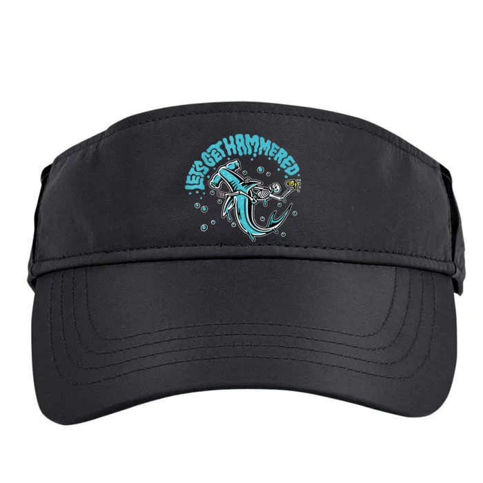 Hammerhead Shark Drinking Pun Let's Get Hammered Party Adult Drive Performance Visor