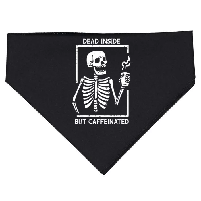 Halloween Skeleton Dead Inside Caffeinated Costume USA-Made Doggie Bandana