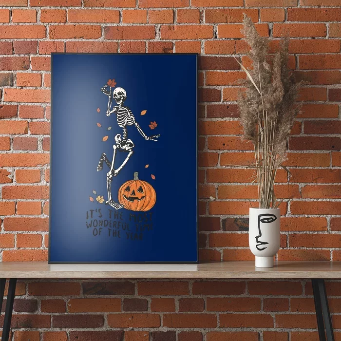 Halloween Skeleton Dance Its The Most Wonderful Time Of The Year Vintage Retro Poster